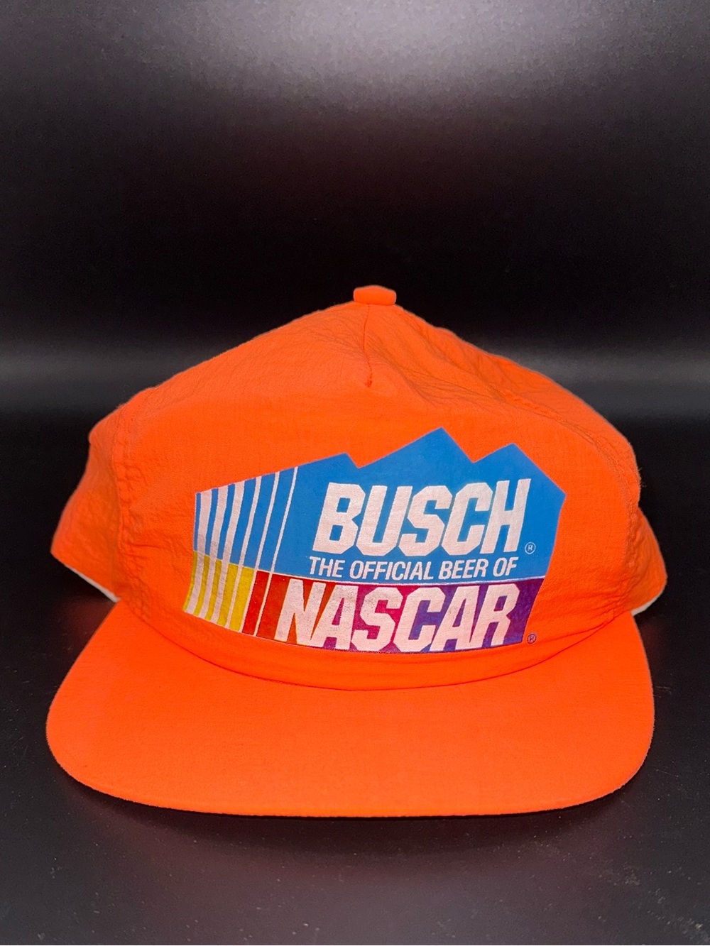 VTG Busch Nascar Racing Snapback Sports Hat Neon Orange 80s 90s Official Merch